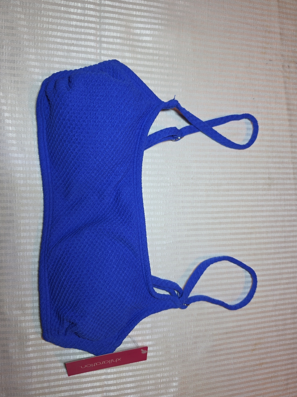 Xhilaration CobaltBlue Bikini Top Size Large M(4-6) Junior Textured Swimwear NWT